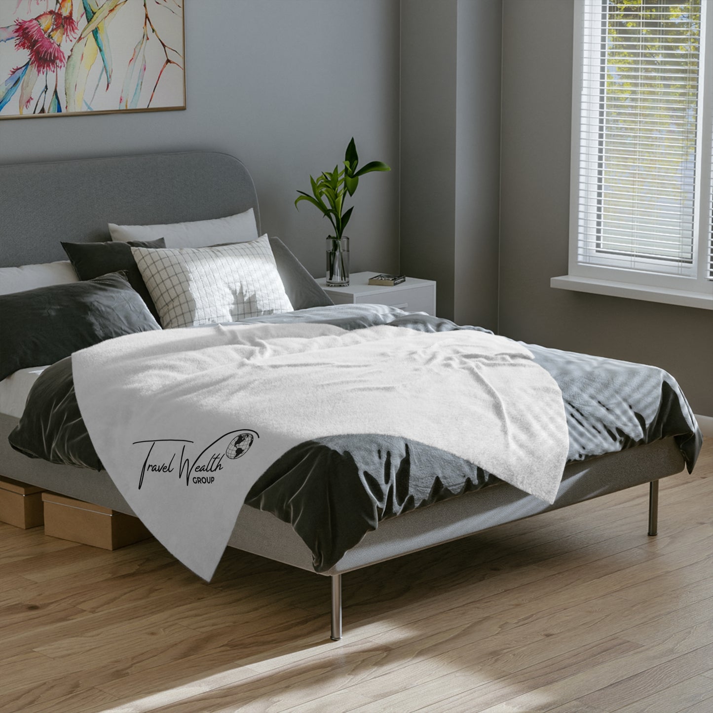 Logo Velveteen Microfiber Blanket