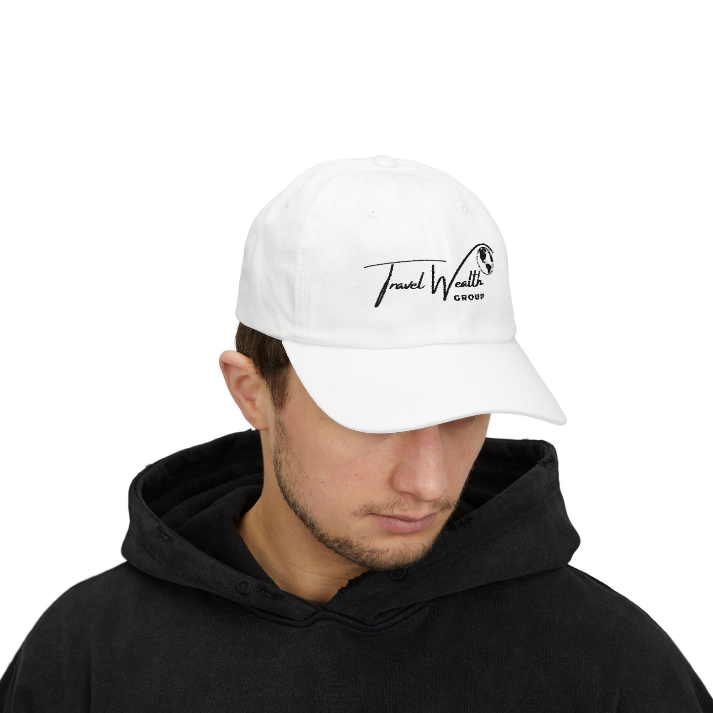 Travel Wealth Classic Dad Cap - Relaxed White Baseball Hat