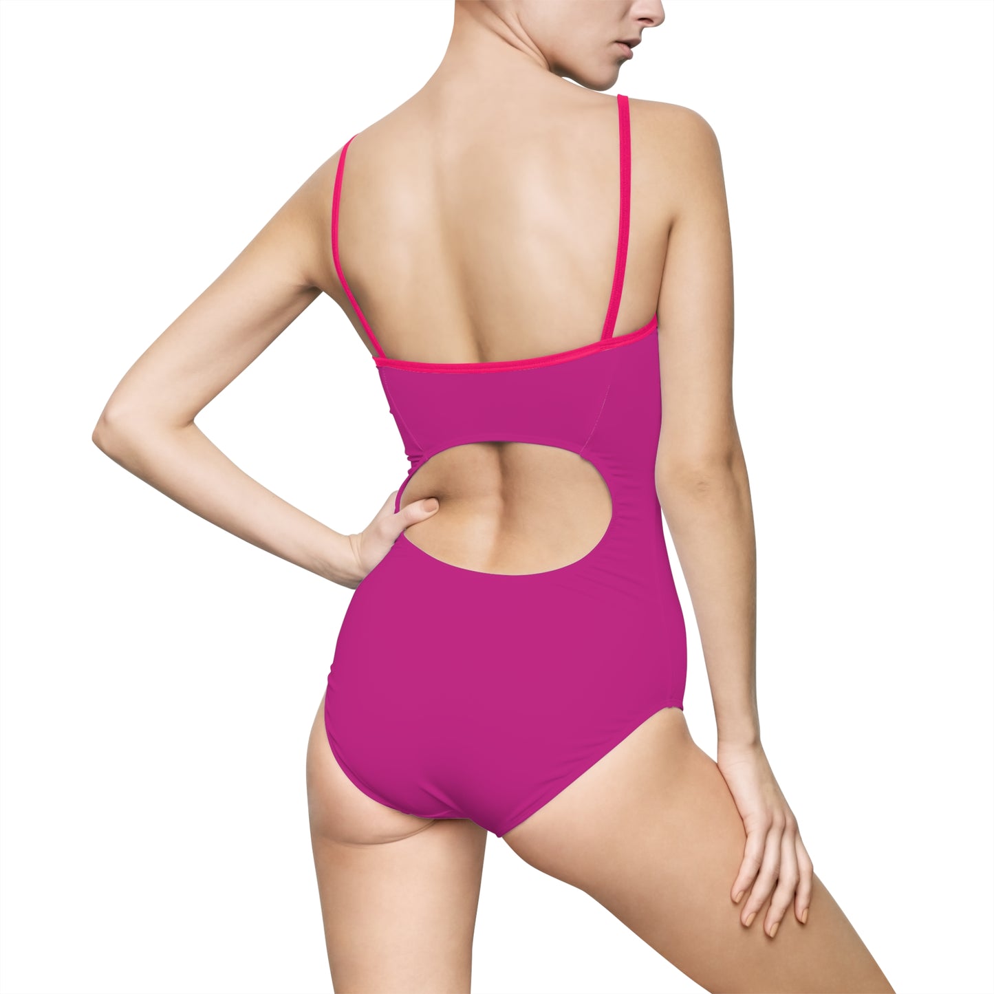 Logo Pink Women's One-piece Swimsuit (AOP)