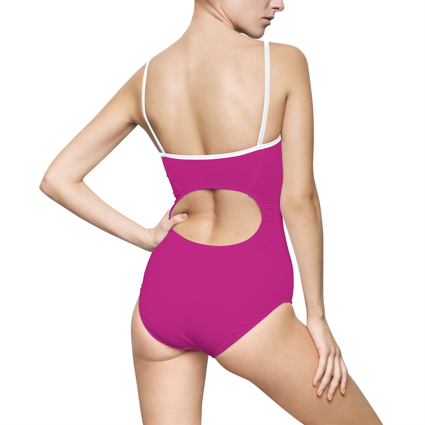 Logo Pink Women's One-piece Swimsuit (AOP)