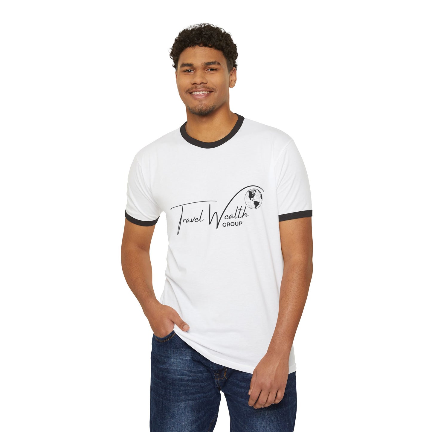 Travel Wealth Group - Unisex Cotton Ringer T-Shirt
