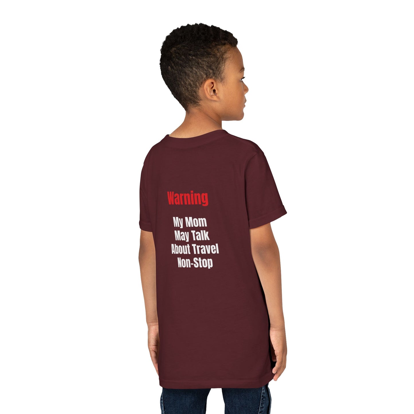 Youth My mom May talk About Travel Non- Stop Short Sleeve Tee