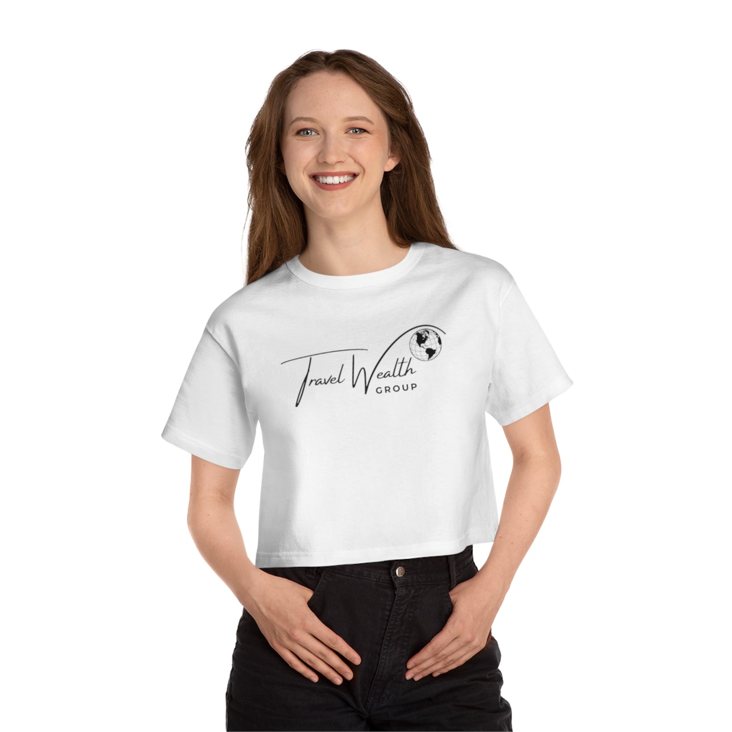 Travel Wealth Group Women's Cropped T-Shirt | Stylish & Trendy Design for Adventurers