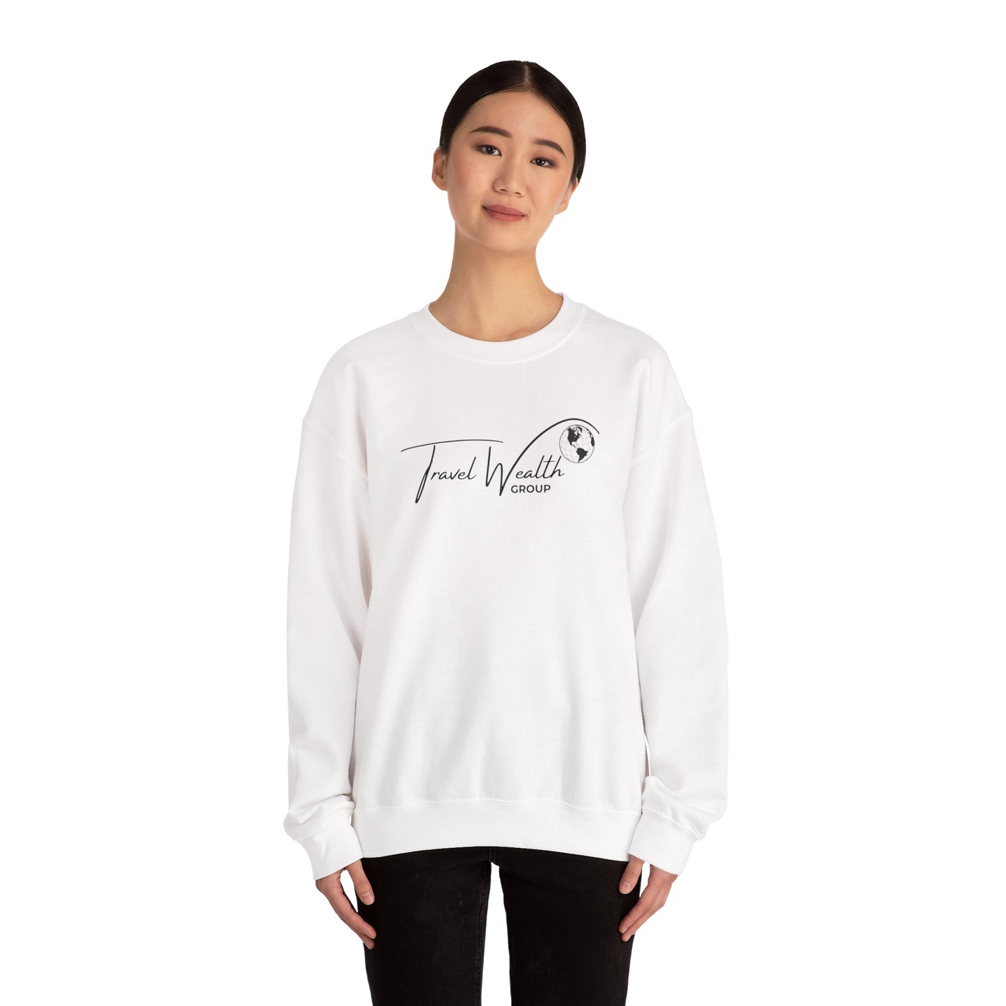 Travel Wealth Group Unisex Heavy Blend™ Crewneck Sweatshirt - Cozy & Stylish for Travel Lovers