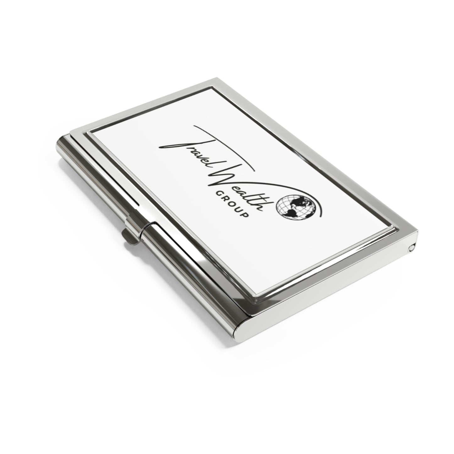 Travel Wealth Group Business Card Holder - Elegant Metallic Design for Professionals