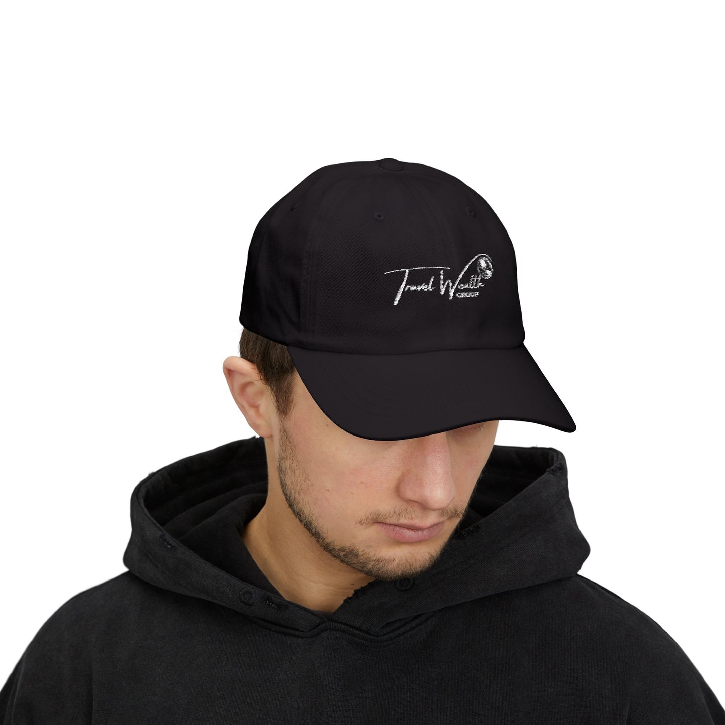 Travel Wealth Classic Dad Cap - Relaxed Black Baseball Hat