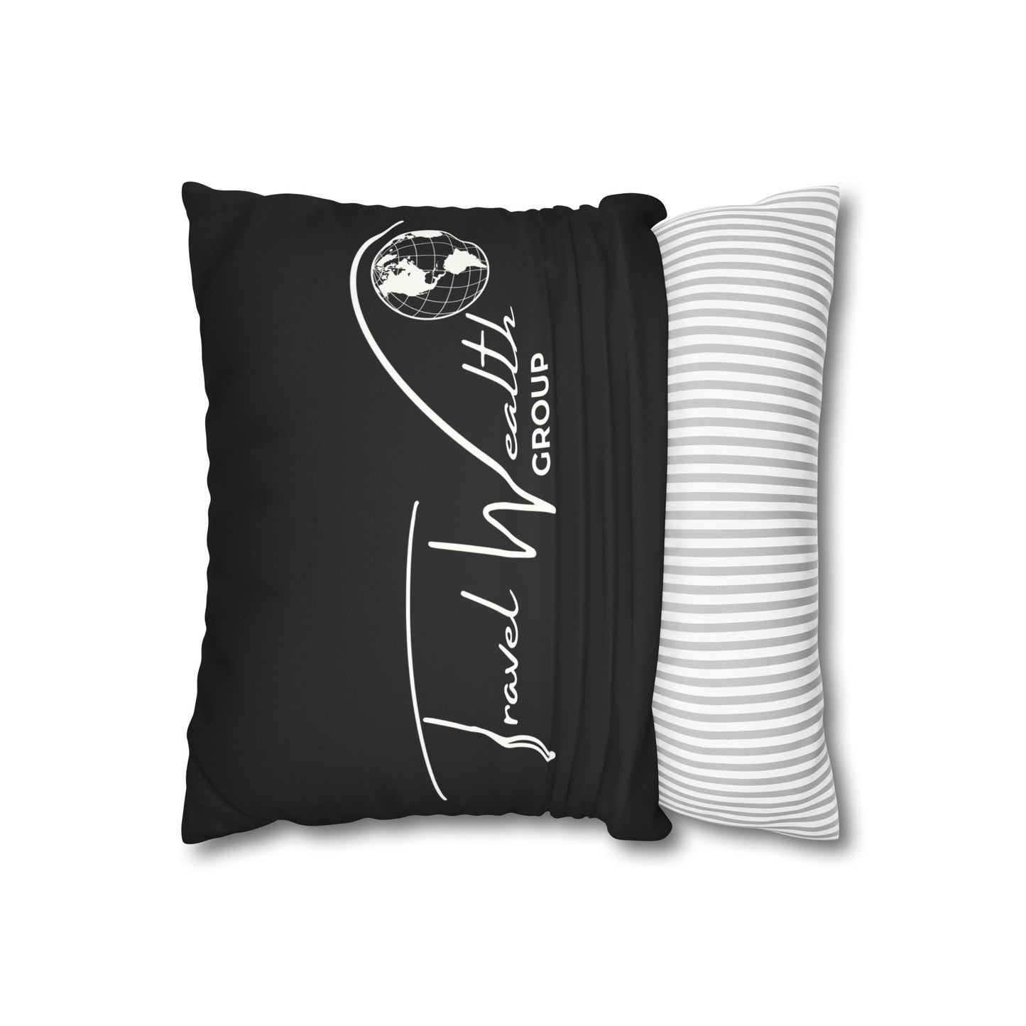 Logo Faux Suede Square Pillowcase