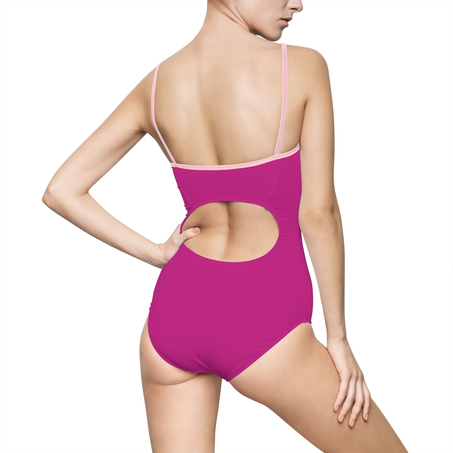 Logo Pink Women's One-piece Swimsuit (AOP)