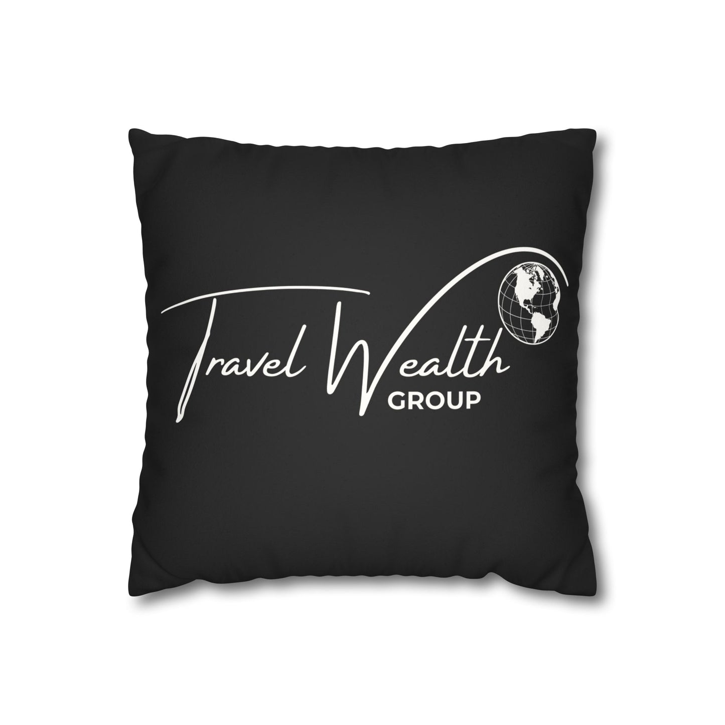 Logo Faux Suede Square Pillowcase