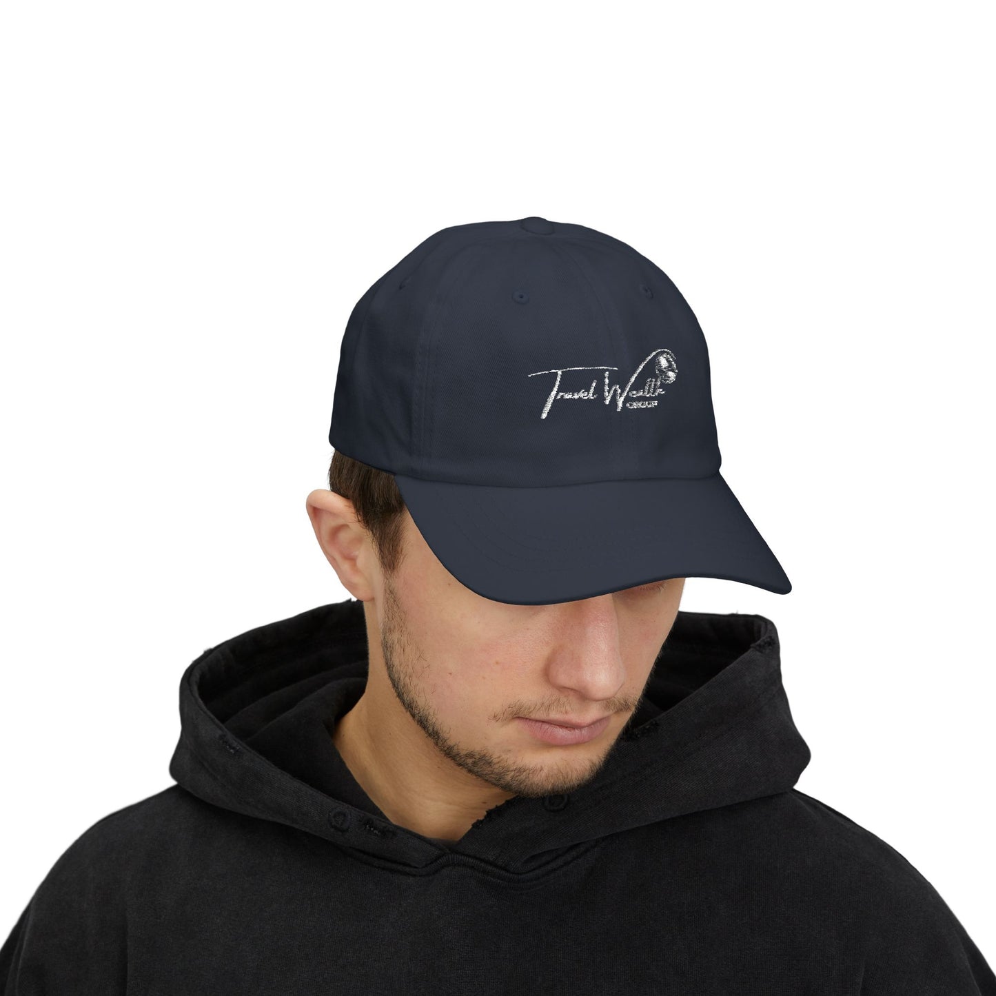 Travel Wealth Classic Dad Cap - Relaxed Black Baseball Hat