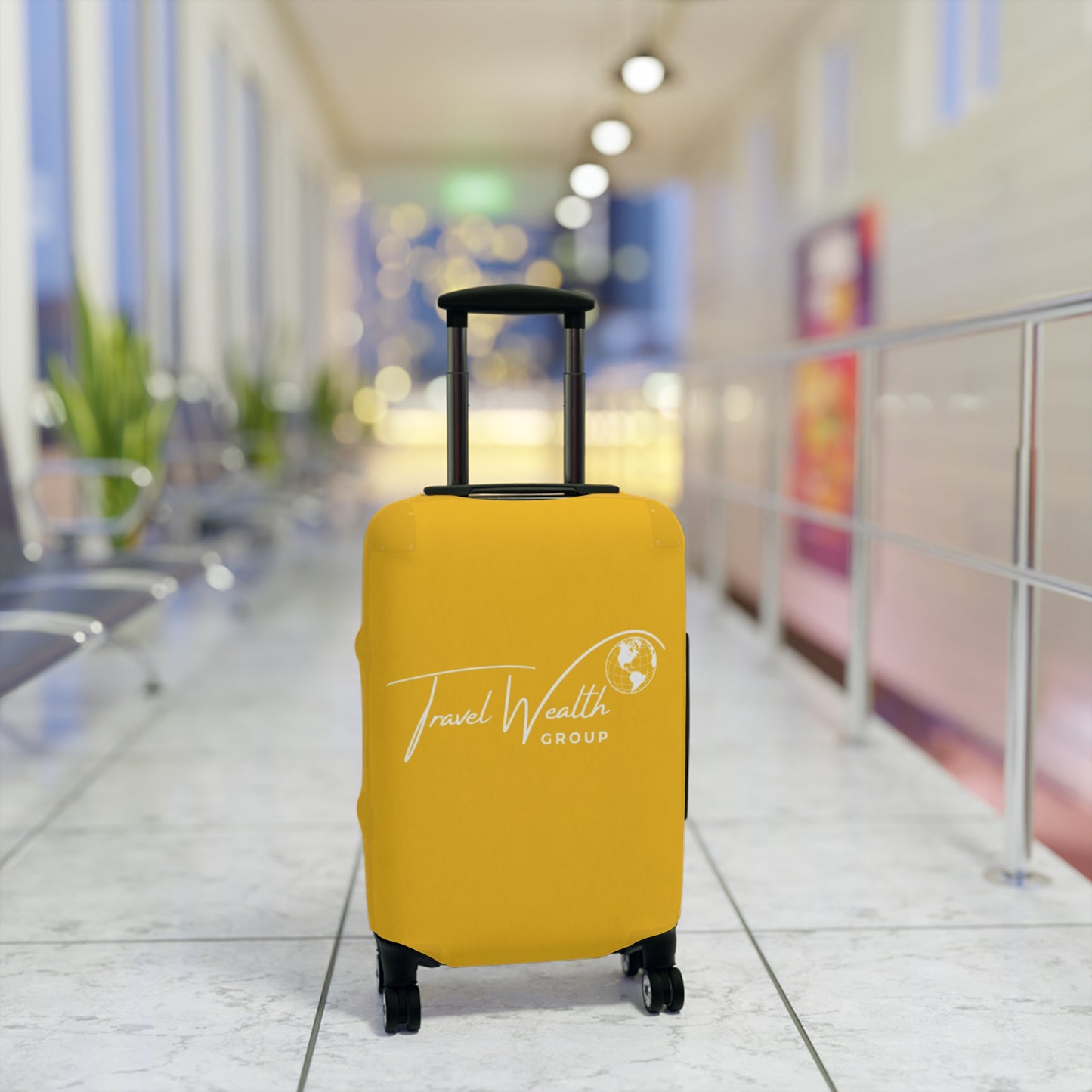 Travel Wealth Group Yellow Luggage Cover - Durable & Stylish Travel Accessory