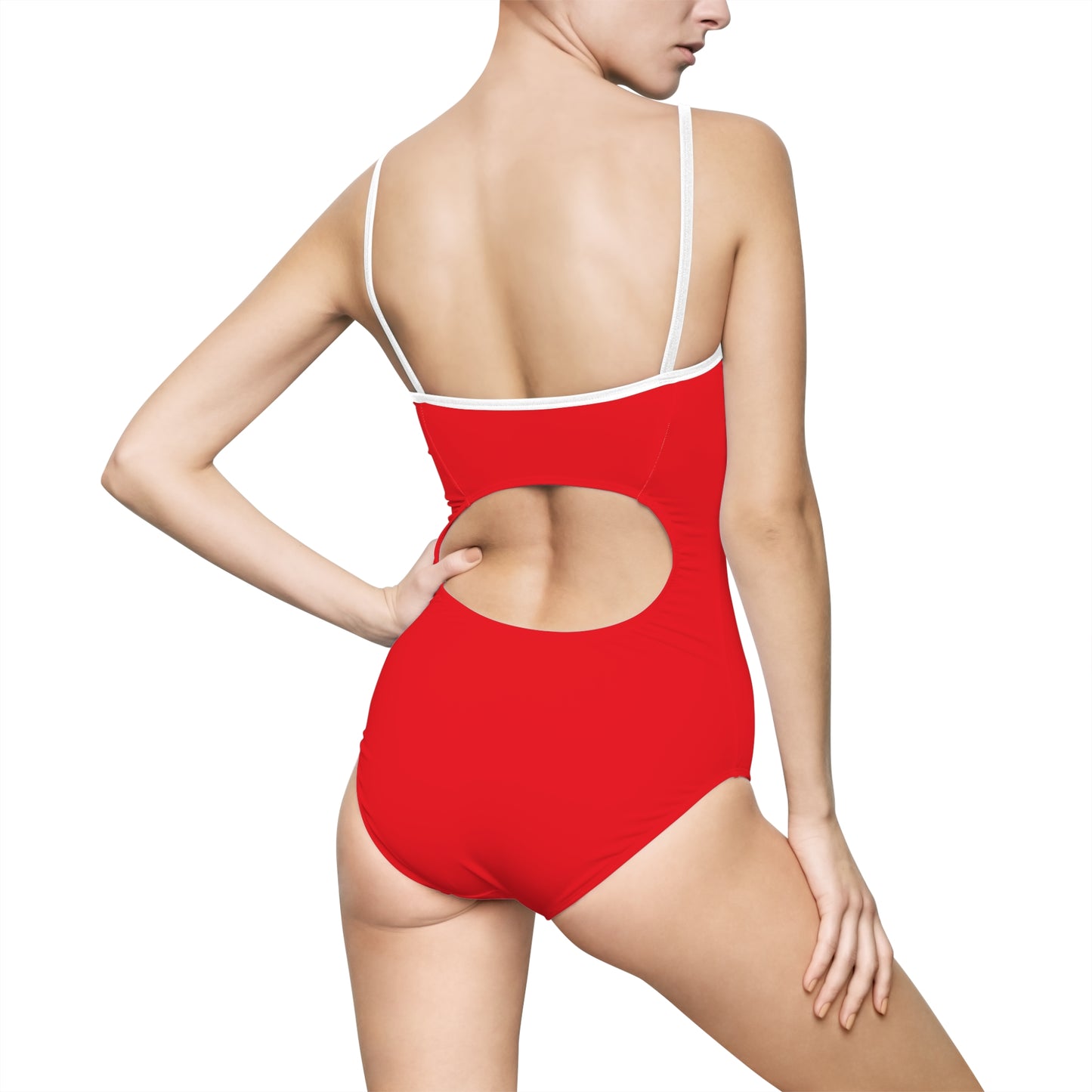 Logo Red Women's One-piece Swimsuit (AOP)