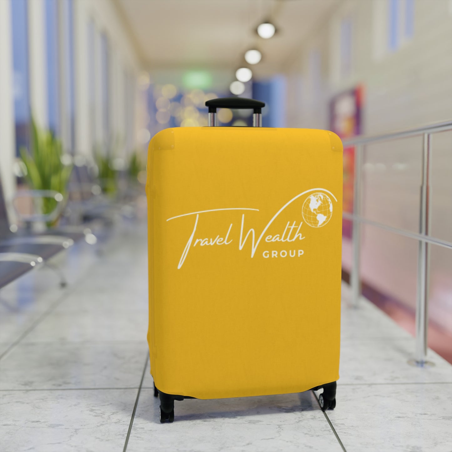 Travel Wealth Group Yellow Luggage Cover - Durable & Stylish Travel Accessory