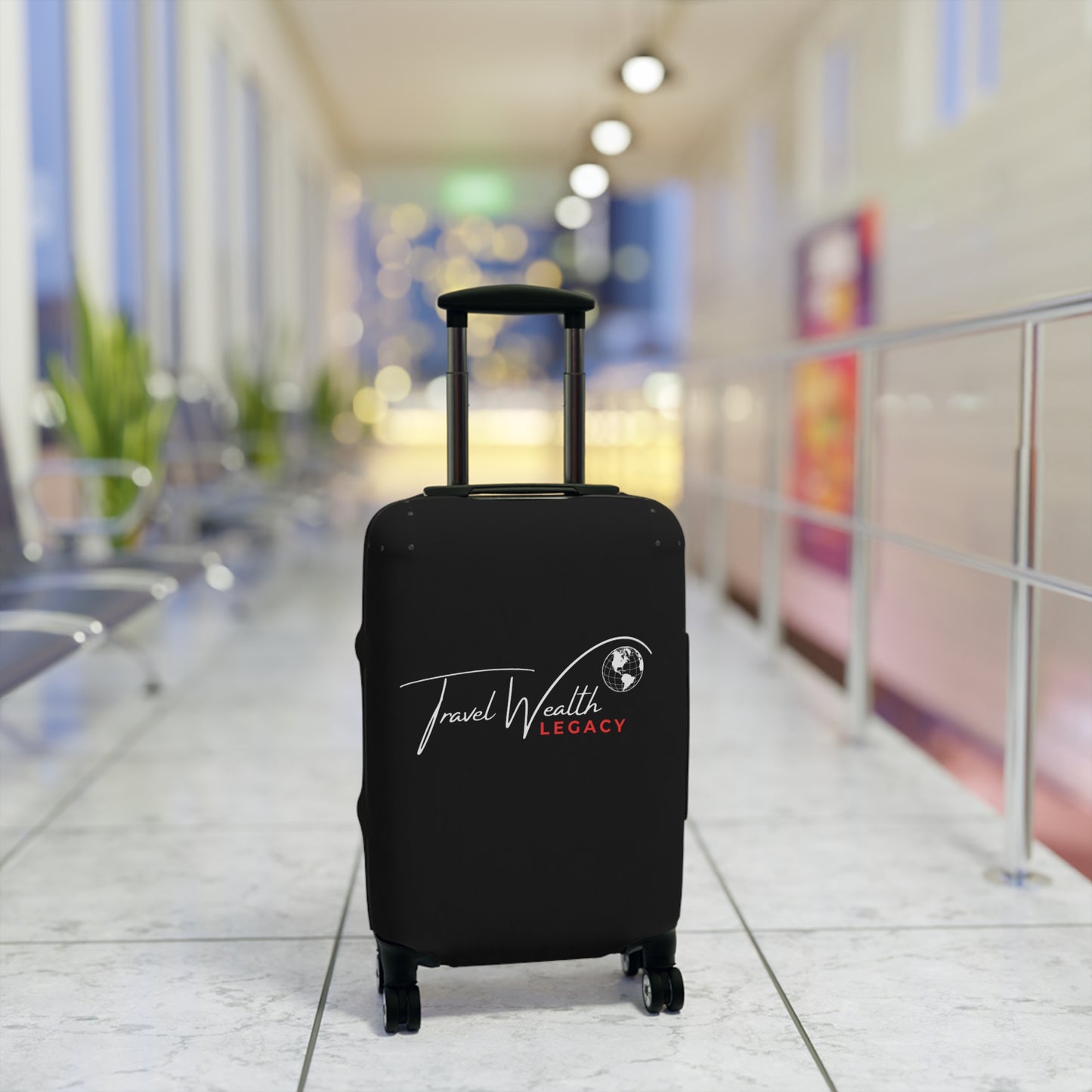Legacy Travel Wealth  Black Luggage Cover - Durable & Stylish Travel Accessory