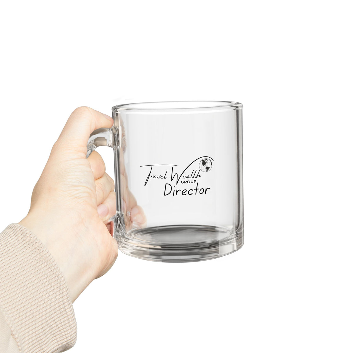 Travel Wealth Group Director - Glass Mug, 10oz