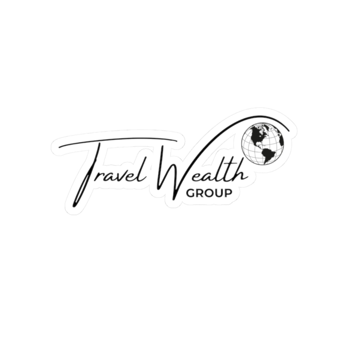 Travel Wealth Group Kiss-Cut Stickers - Perfect for Laptops & Water Bottles
