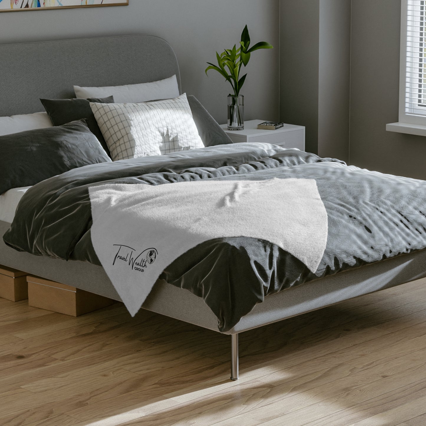 Logo Velveteen Microfiber Blanket