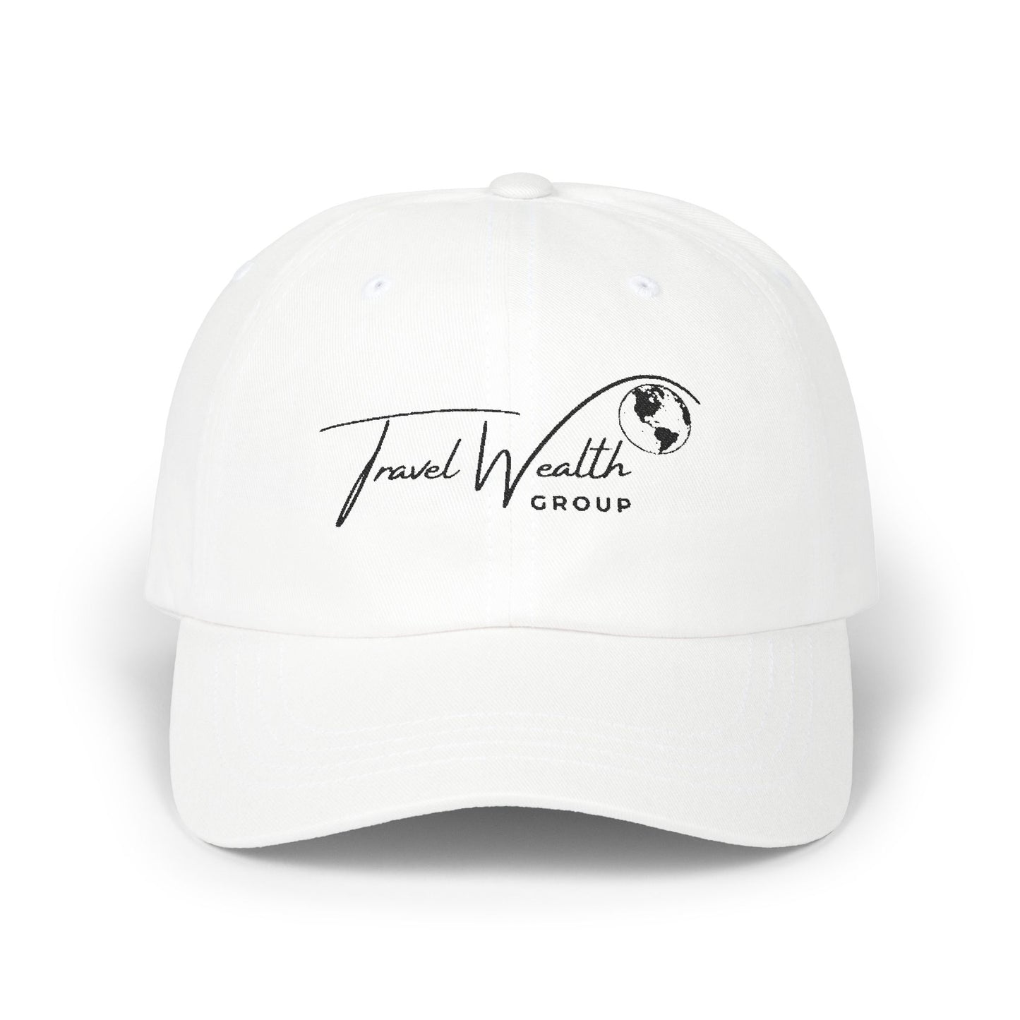 Travel Wealth Classic Dad Cap - Relaxed White Baseball Hat
