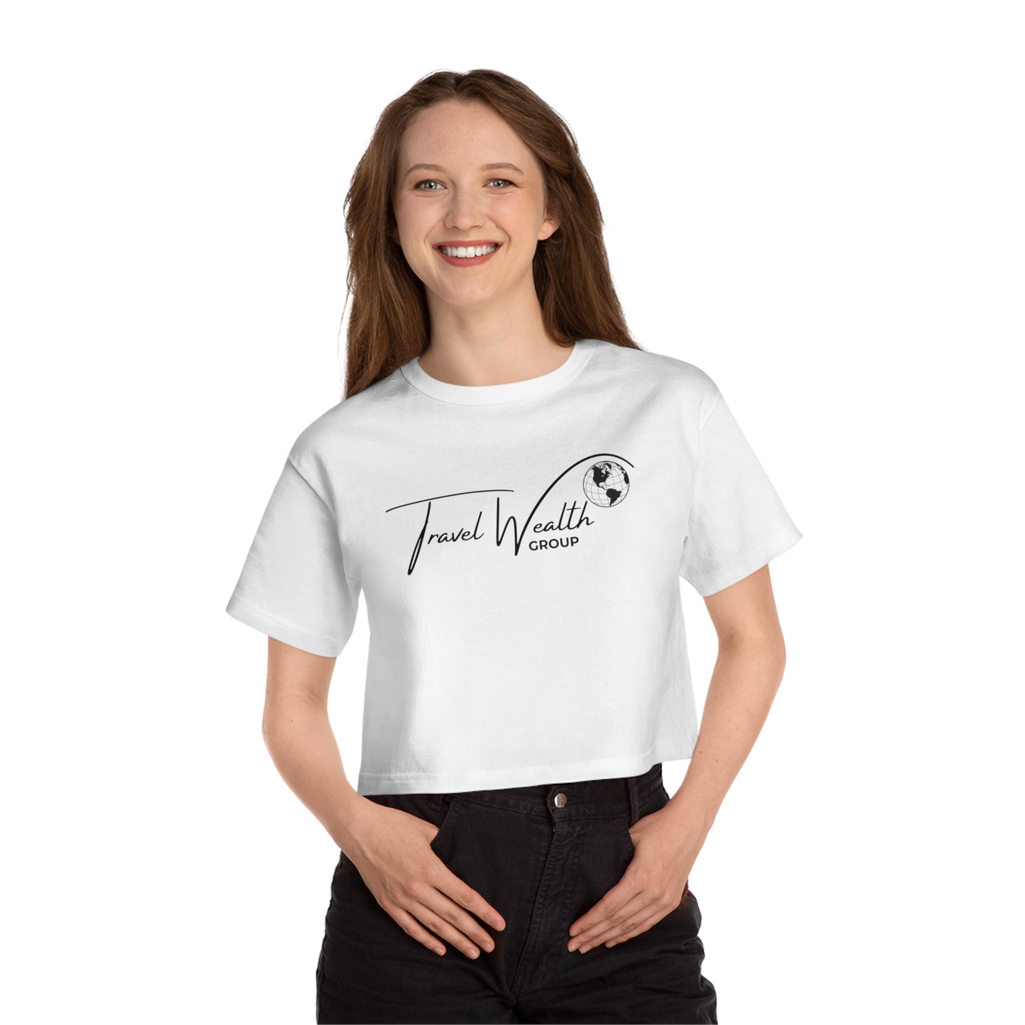 Travel Wealth Group Women's Cropped T-Shirt | Stylish & Trendy Design for Adventurers