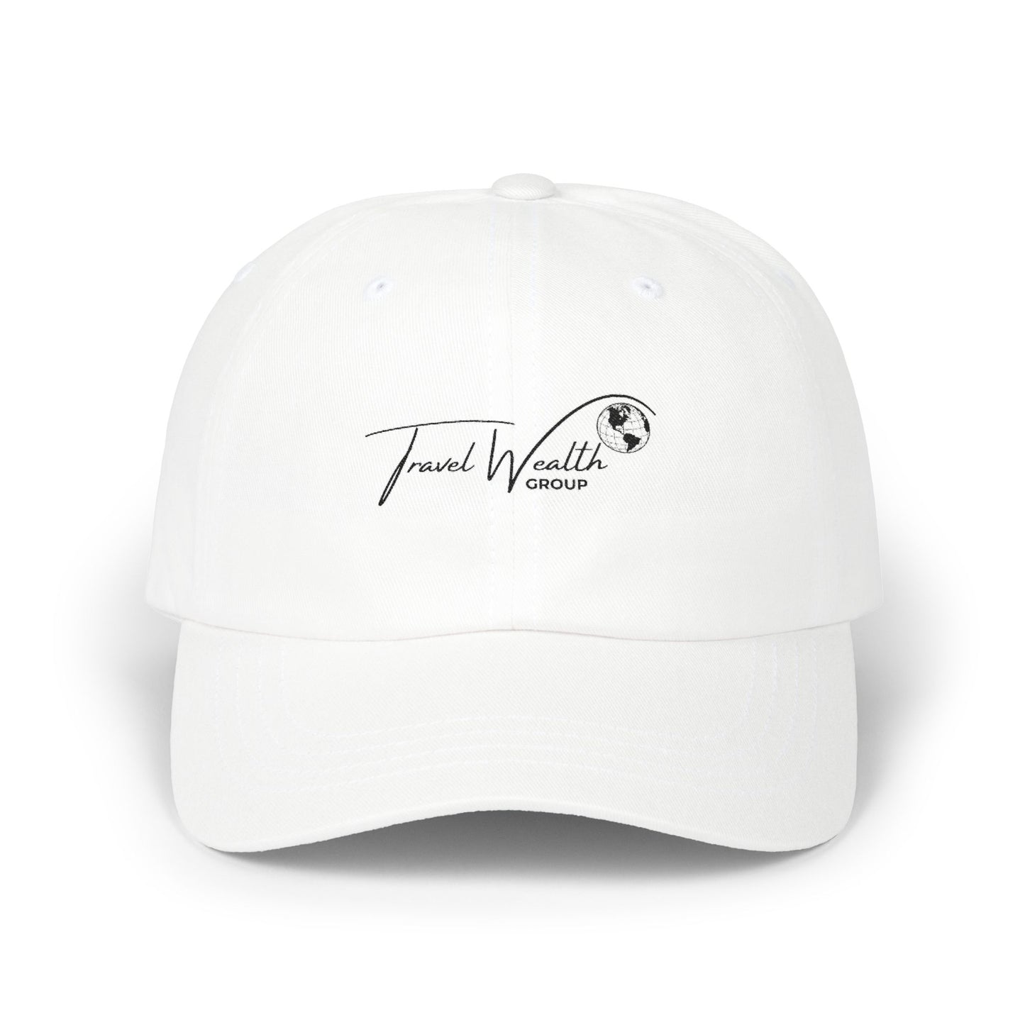 Travel Wealth Classic Dad Cap - Relaxed White Baseball Hat