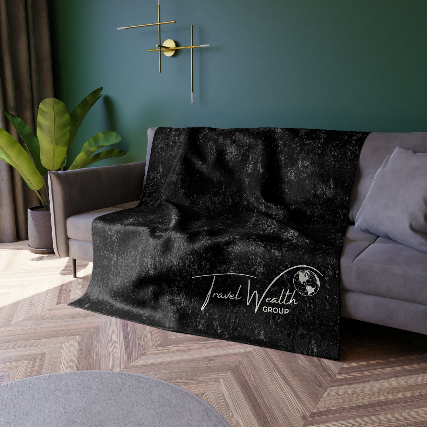 Logo Crushed Velvet Blanket