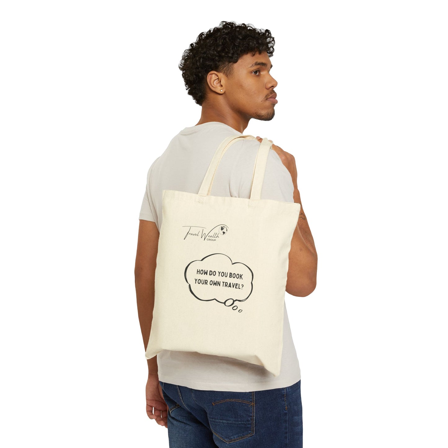 How do you book your own travel? Cotton Canvas Tote Bag
