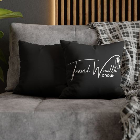 Logo Faux Suede Square Pillowcase