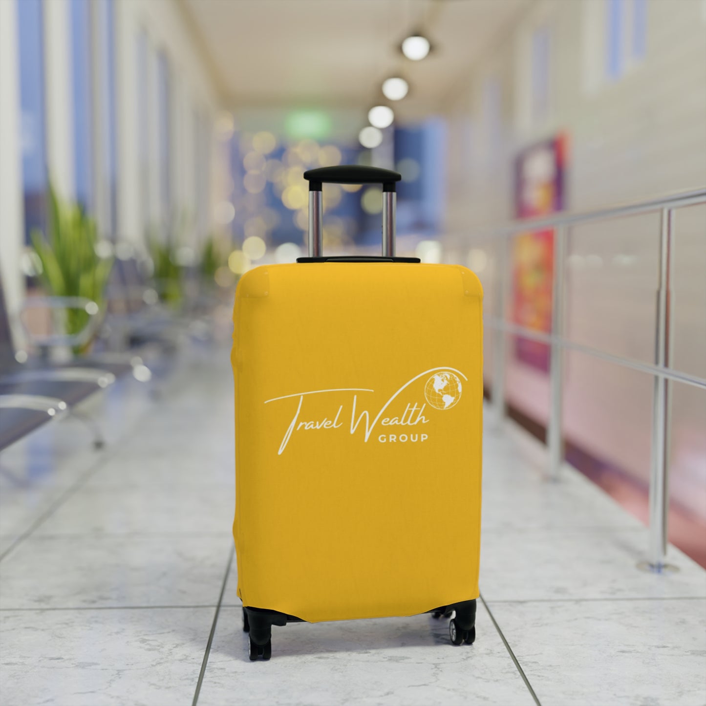 Travel Wealth Group Yellow Luggage Cover - Durable & Stylish Travel Accessory